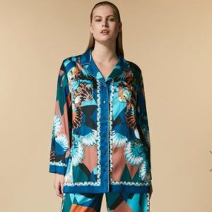 Marina Rinaldi Bali Blouse Printed Twill // Sz 22 (Italian 31) // 047